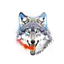 wolf bite wound with spreading infection tattoo design idea