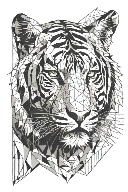tiger face tattoo design idea