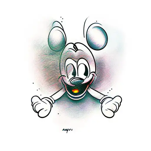 angry Mickey Mouse  tattoo design idea