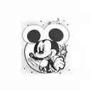 angry Mickey Mouse  tattoo design idea