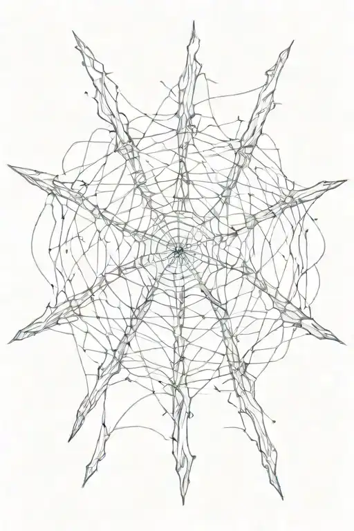 web of wyrd made from sticks tattoo design idea