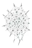 web of wyrd made from sticks tattoo design idea
