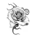 roses with scorpion and rattlesnake tattoo design idea