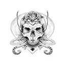 skull and roses with scorpion and rattlesnake tattoo design idea