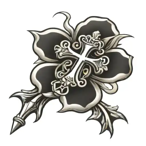 chrome hearts cross tattoo tattoo design idea