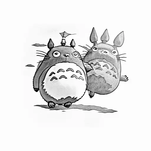 walking totoro  tattoo design idea