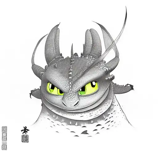 Comics style with characters from "How to train your dragon" tattoo design idea