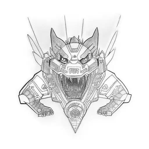 Metal Garurumon from Digimon tattoo design idea