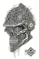 army helmet surrounded tattoo design idea