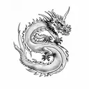 Dragon holding a rose tattoo design idea