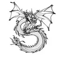 Dragon holding a rose tattoo design idea