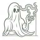 ghost smoking weed tattoo design idea