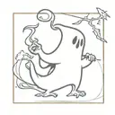 ghost smoking weed tattoo design idea