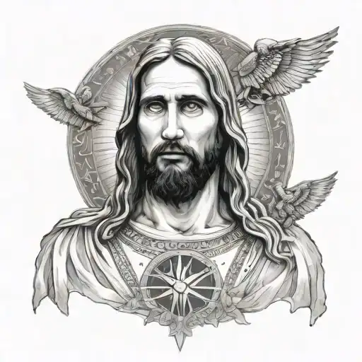 yeezus as jesus christ tattoo design idea