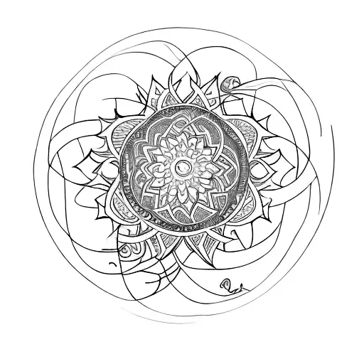nature life circle spiritual  tattoo design idea