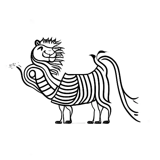 Camel, Lion and Child tattoo design idea