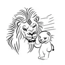 Camel, Lion and Child tattoo design idea