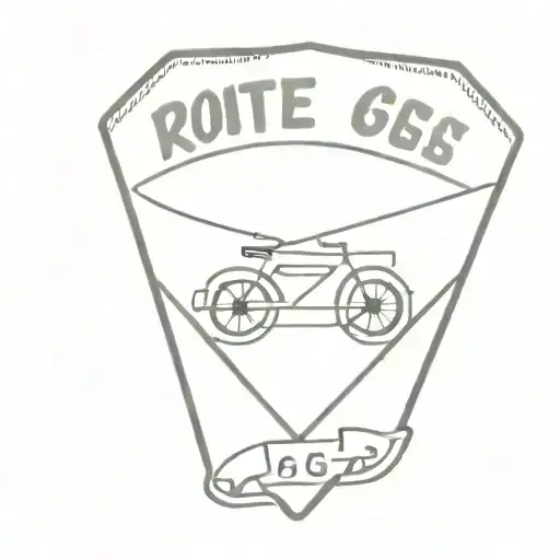 Route 66 harley davidson road trip tattoo design idea