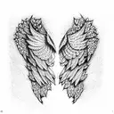 wings red  tattoo design idea