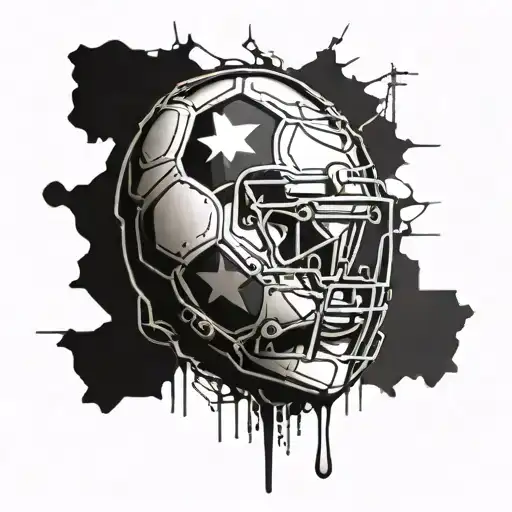 A football-themed tattoo incorporating elements of electricity to represent your occupation as an electrician tattoo design idea