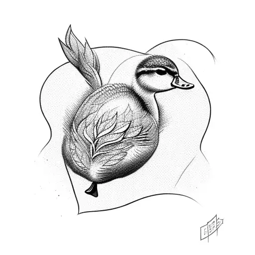 Little Duckling Heart tattoo design idea