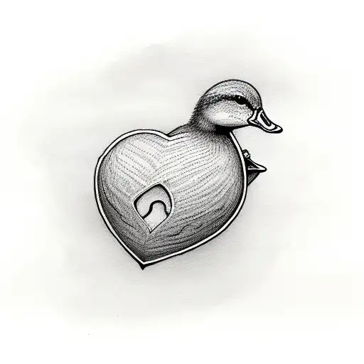 Little Duckling Heart tattoo design idea