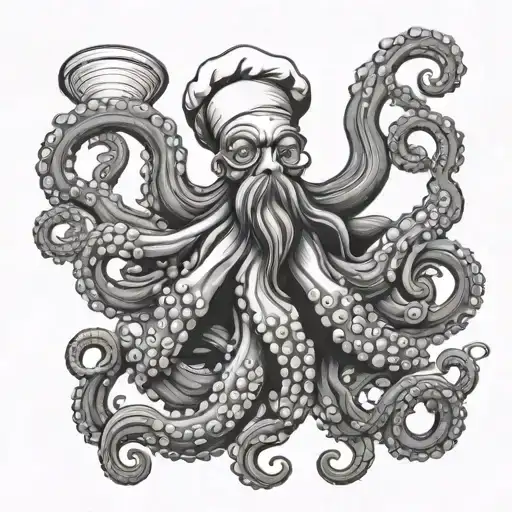 octopus and Chef tattoo design idea