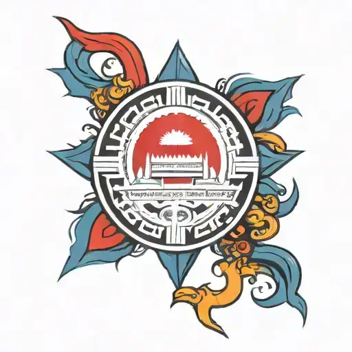 Jai Nepal with nepal flag tattoo design idea