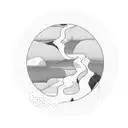 Amazon river flowing through minimalist indigenous ceramics tattoo design idea