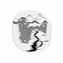 Amazon river flowing through minimalist indigenous ceramics tattoo design idea