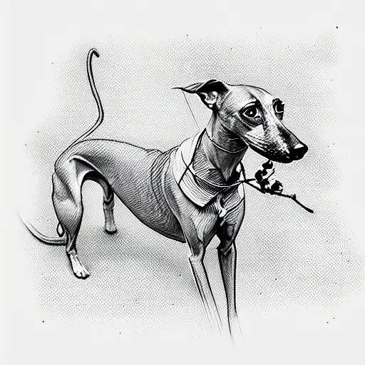 whippet tattoo design idea
