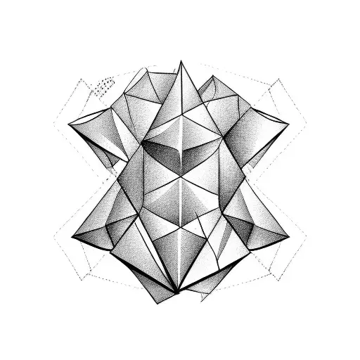 Geomatric three directional arrow in 45 degree angle tattoo design idea