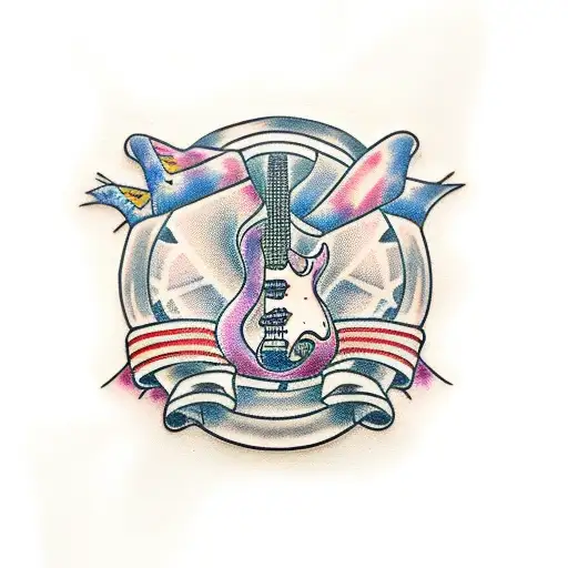 guitar tattoo design idea