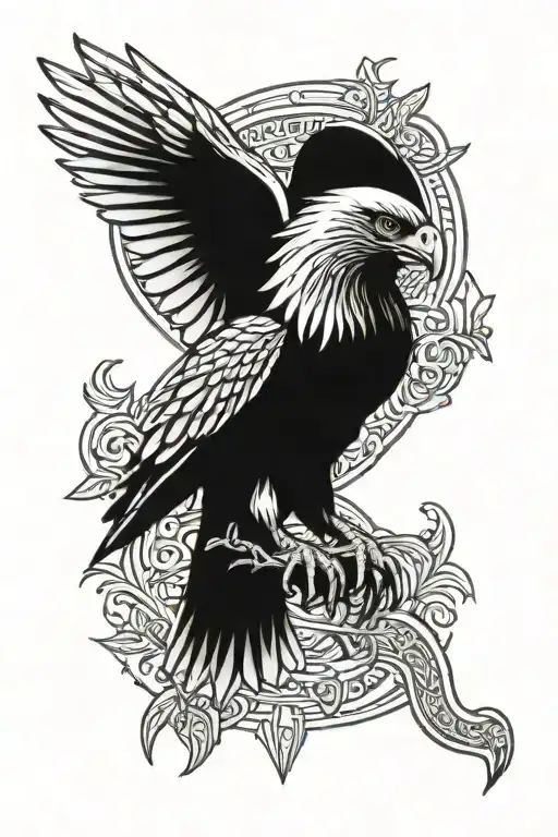 Egyptian eagle tattoo design idea