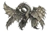 dragon wings spread wide tattoo design idea