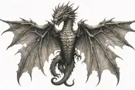 dragon wings spread wide tattoo design idea