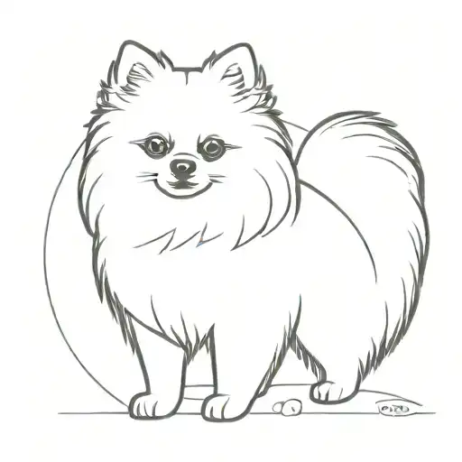 Pomeranian dog which name is Mars, remembrance tattoo tattoo design idea