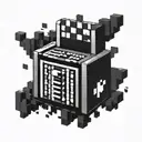 I want a tattoo design  The tattoo design centers around a Minecraft jukebox, capturing the iconic pixelated texture and tattoo design idea