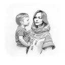 Mom and son tattoo design idea