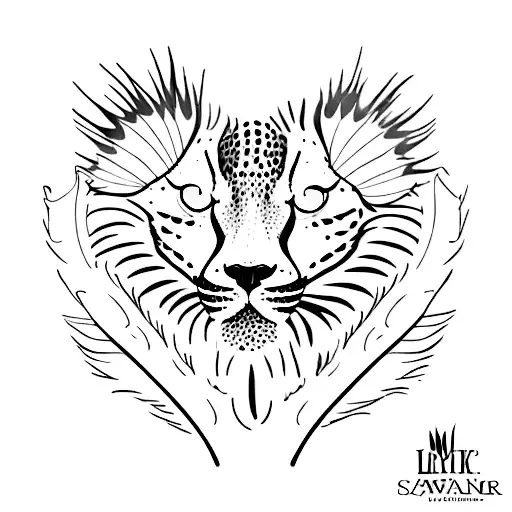 Hawk feather and snow leopard paw print tattoo design idea