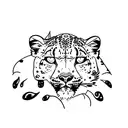 snow leopard and hawk portrait tattoo design idea