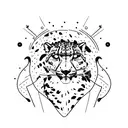 snow leopard and hawk portrait tattoo design idea