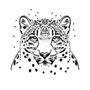 snow leopard and hawk portrait tattoo design idea