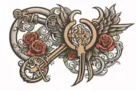 key  symbol for freedom tattoo design idea
