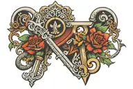 key  symbol for freedom tattoo design idea