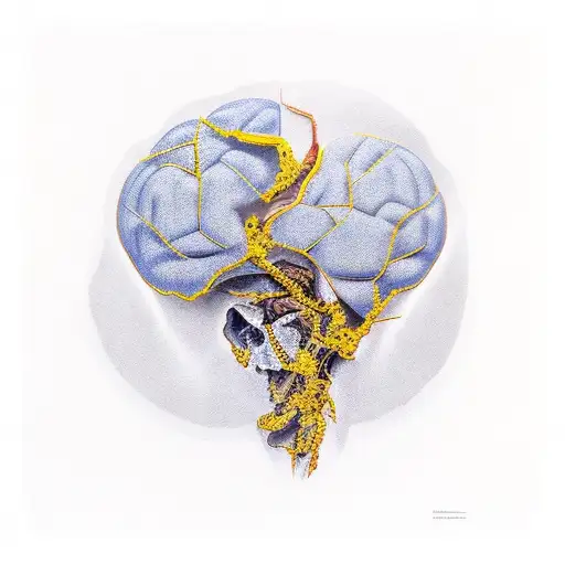 kintsugi brain tattoo design idea