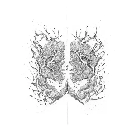 kintsugi brain tattoo design idea