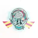 kintsugi brain tattoo design idea