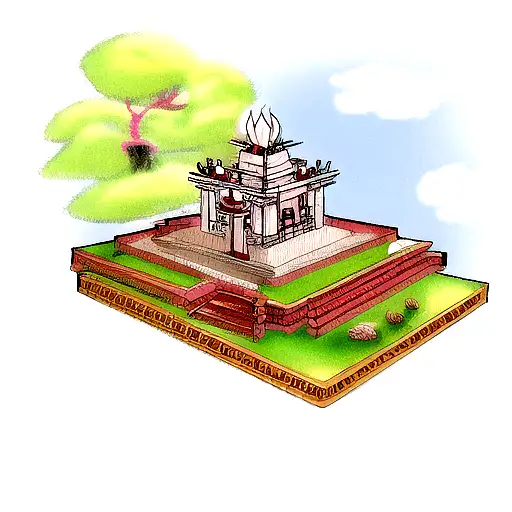 Shri ram Mandir tattoo design idea