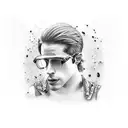 milo with handprint tattoo design idea